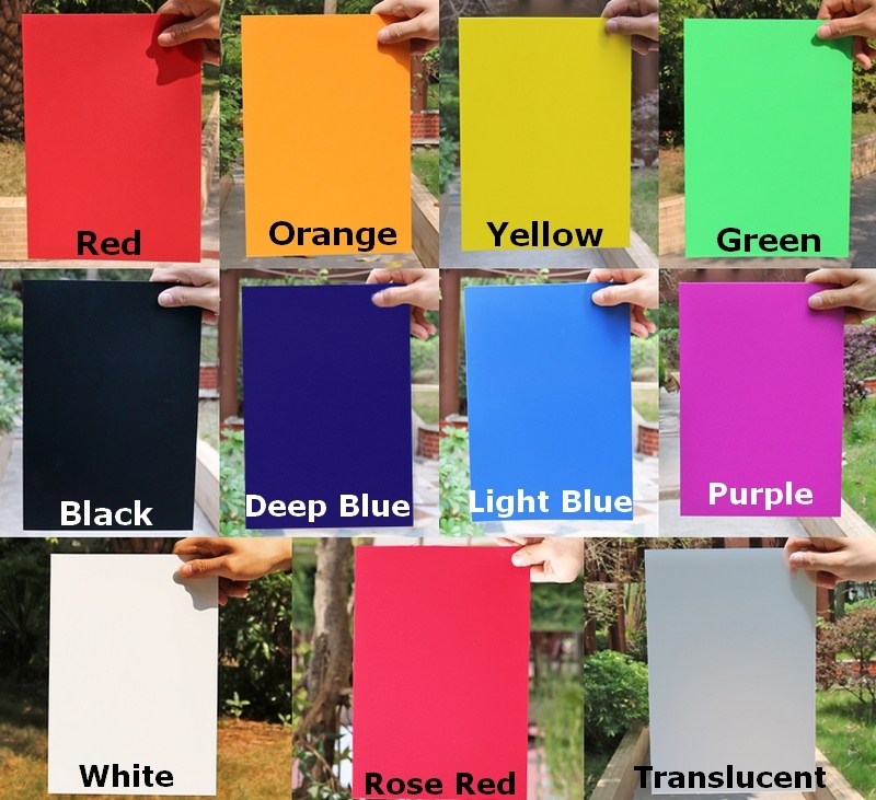 10 Sheets Coloured Polypropylene Plastic Sheet Smooth Graphic Arts 20 Mil Thick