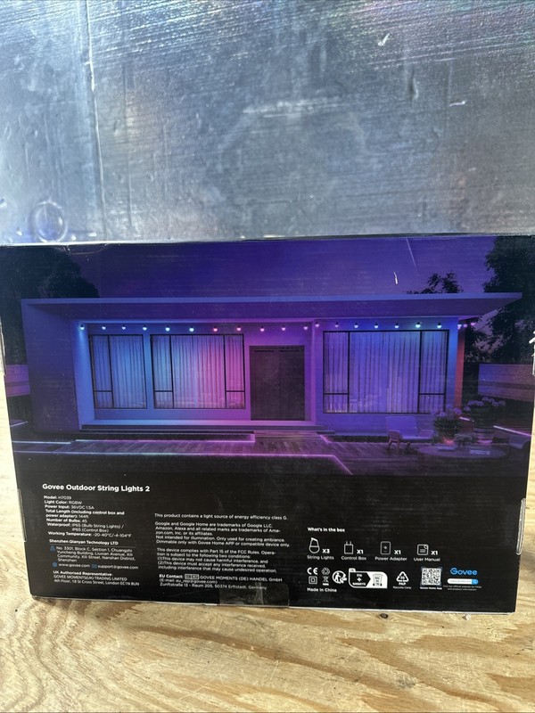 Govee Smart Outdoor String Lights 2, 144Ft Outdoor Lights - Used gallery