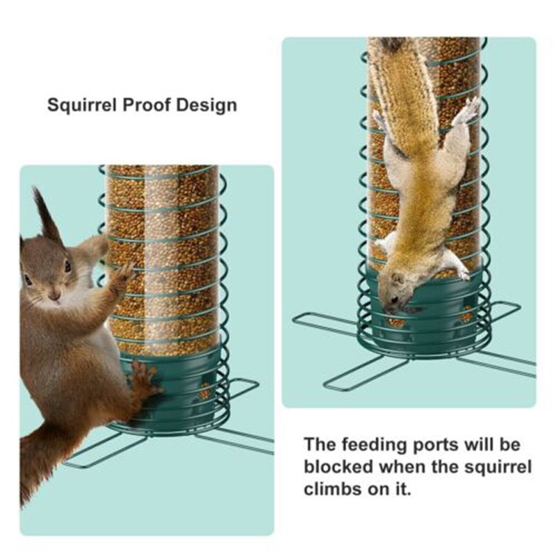 Squirrel-Proof Wild Bird Feeder - Portable Metal Bird Feeder for Garden Yard US gallery