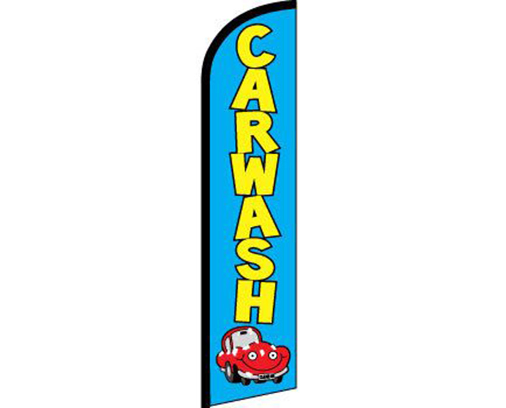 Car Wash Blue / Yellow Windless Banner Advertising Marketing Flag gallery