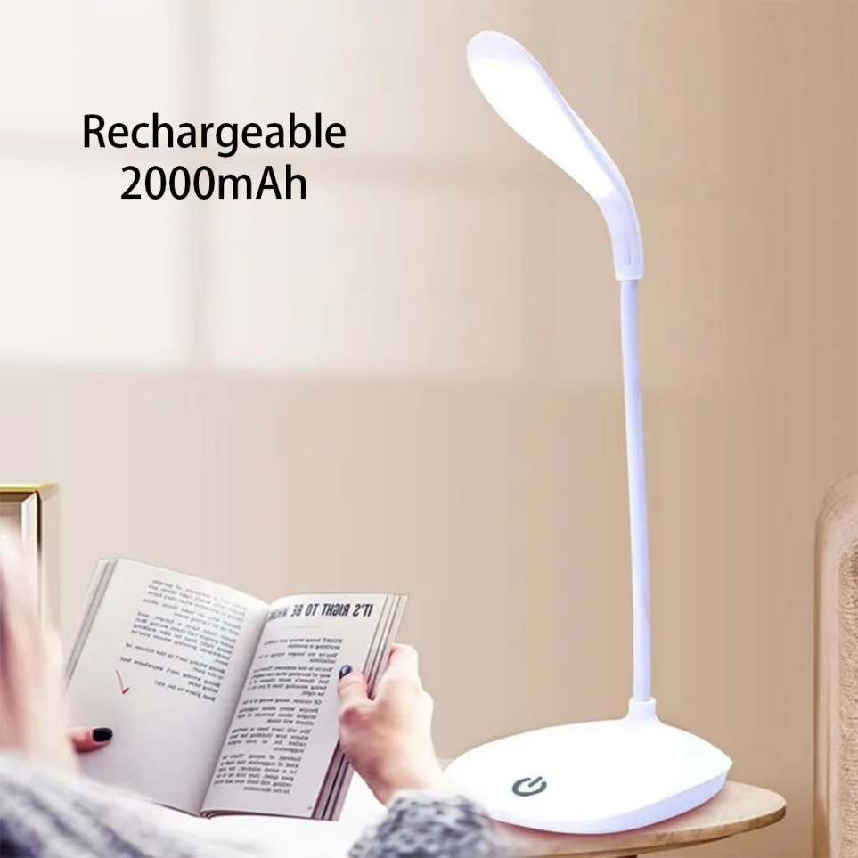 USB LED Desk Light Dimmable Bedside Reading Lamp Rechargeable Touch Control -&# gallery