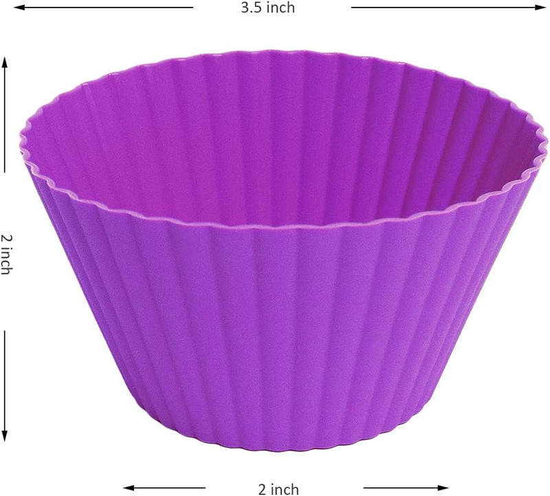 Extra Large Silicone Cupcake Muffin Cups 12 Pack, 3.54 Inch Muffin Liners, Reusa gallery