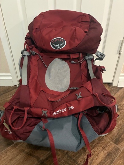 MEN’S OSPREY AETHER 85 Burgundy/Gray BACK PACK