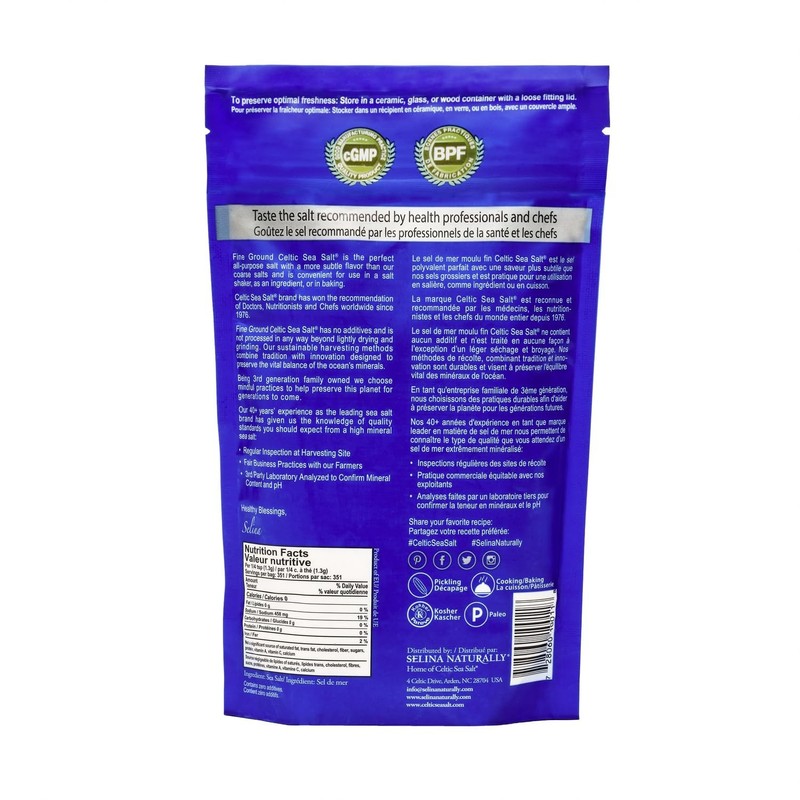 Authentic Unprocessed Fine Sea Salt - 16 oz Resealable Bag for Cooking & Baking gallery