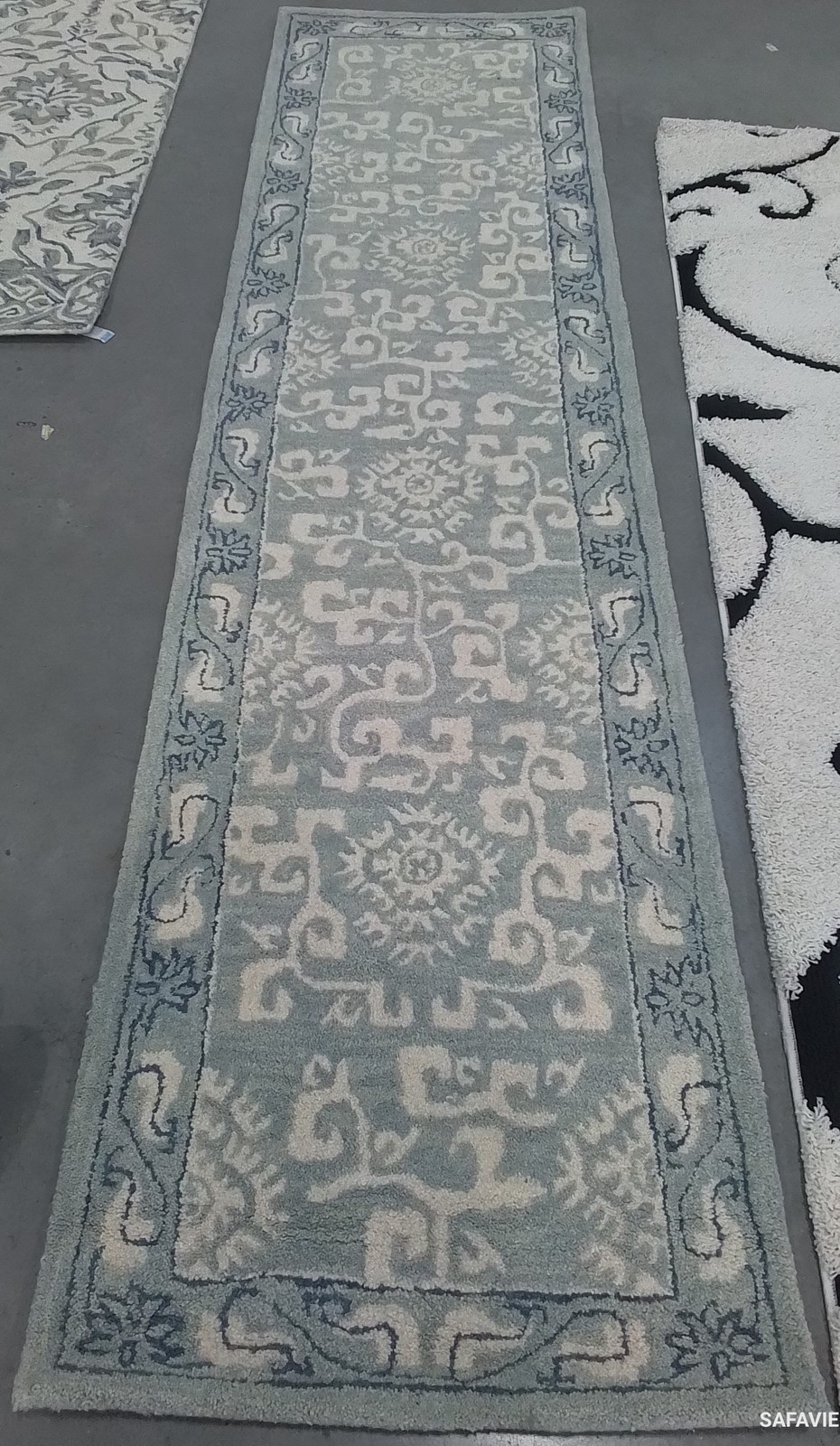 LT BLUE / IVORY 2'-3" x 9'-0" Back Stain Rug, Reduced Price 1172800981 AT860L-29 gallery