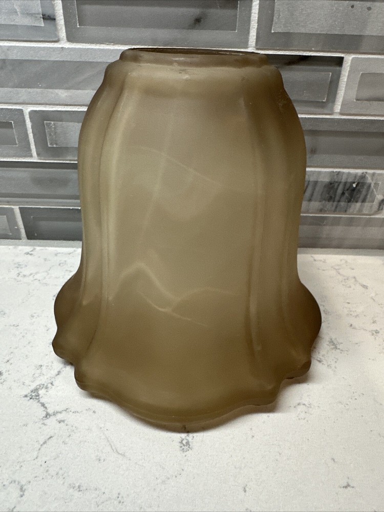 Wall Sconce Replacement Amber Flake Glass Lighting Globes 5.25” H & 5.5” W EUC