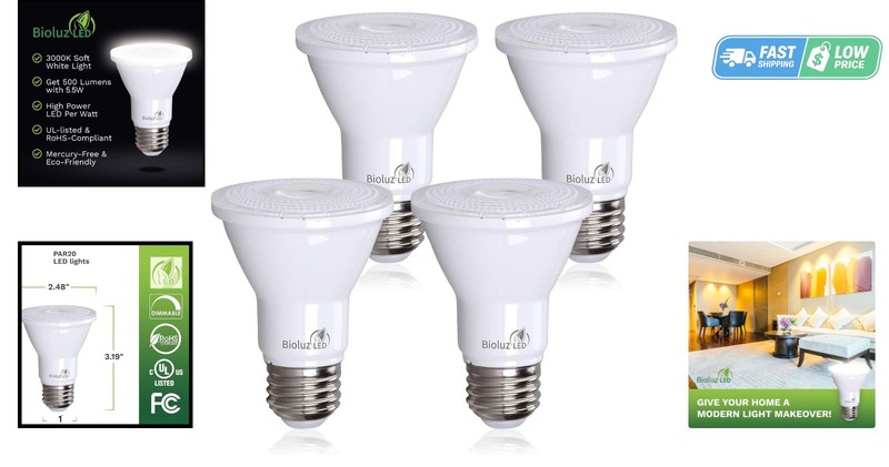 4-Pack Energy Efficient Dimmable LED Spotlight Bulbs - 3000K Soft White gallery