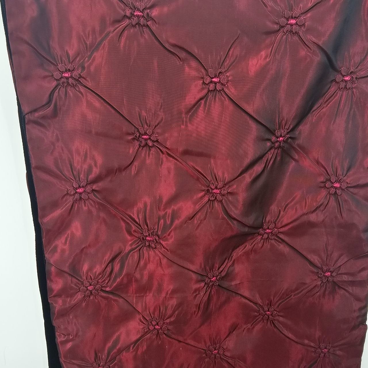 Reversible Velvet Table Runner 60" Maroon Black Diamond Quilted Luxury Holiday gallery