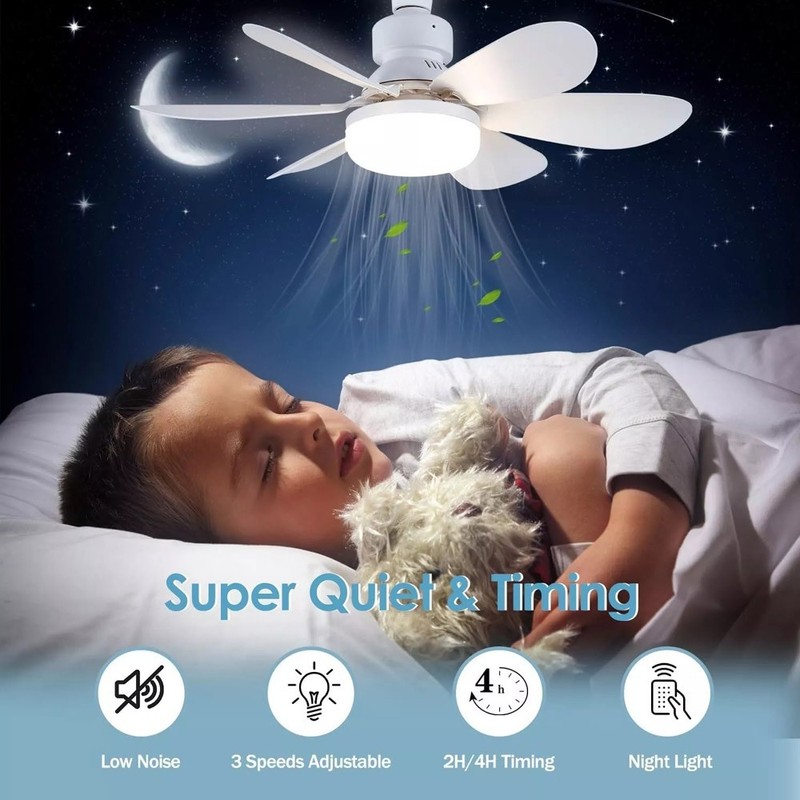 Socket Fan Light Ceiling Fans Lights Remote Control Dimmable LED Ceiling Fan New gallery