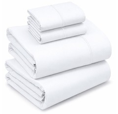 100% Cotton Percale Sheets Queen Size – Crisp Cooling Bed Sheets for Hot Slee…