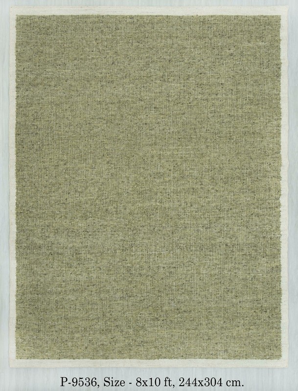 Natural Wool Jute Green Solid Plain High Quality Hand Woven Premium Quality Rug gallery
