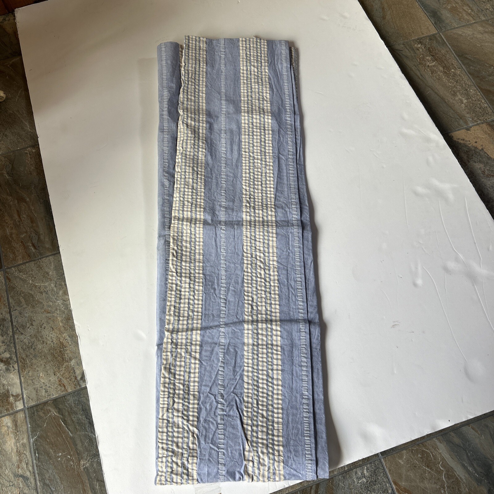 Country Curtains 1 Unlined Panel Blue /Yellow Single 100% Cotton 90"x49.5" - NWT gallery