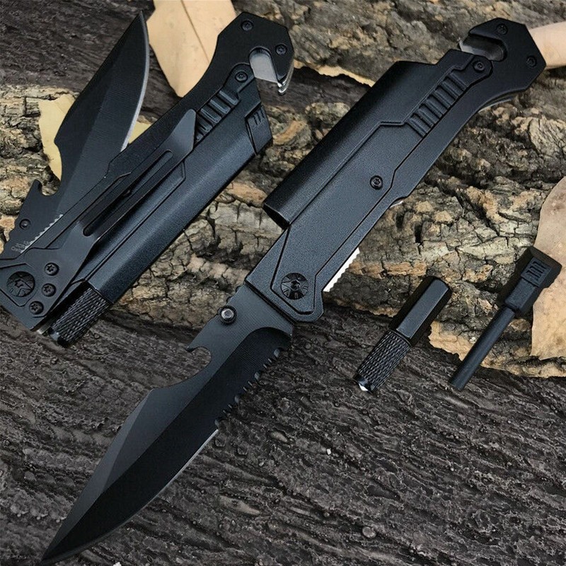Black EDC Assisted LED Multifunction Open Pocket Knife Survival MULTI TOOL Gift gallery