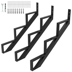 3 Pack Steel Stair Step Riser, 3-Step Metal Stair Stringer Heavy Duty, Steel Sta