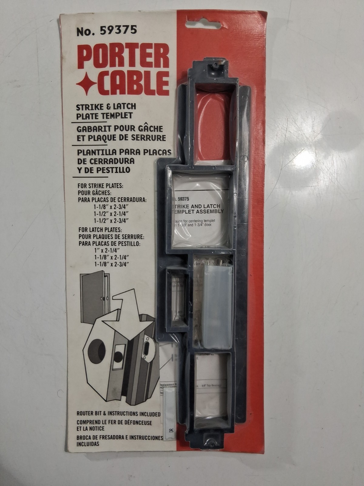 PORTER-CABLE No. 59375 STRIKER & LATCH PLATE ROUTER TEMPLATE SET gallery