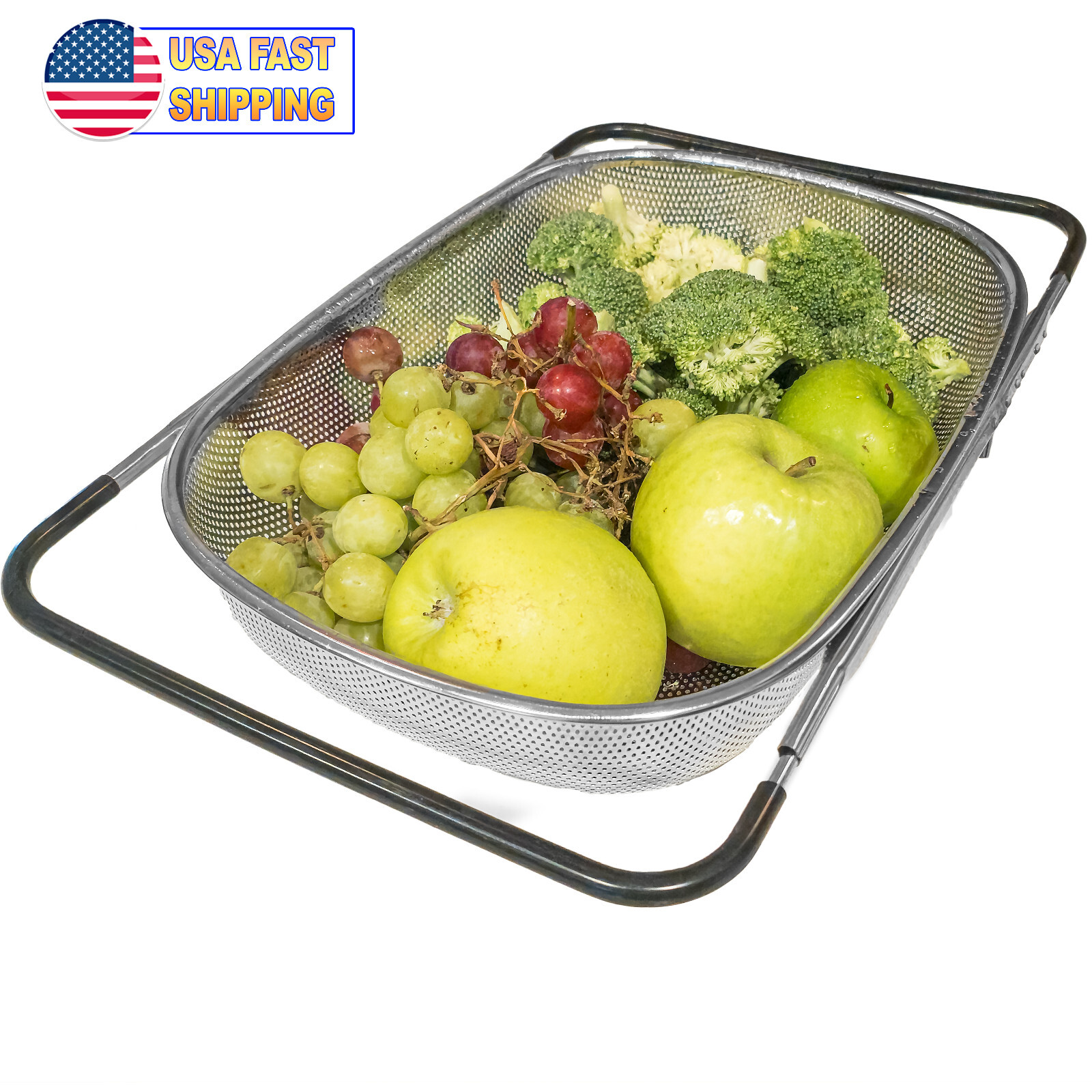 Stainless Steel Colander Expandable Strainer Fine Mesh Basket - 6 Quarts Kitchen gallery