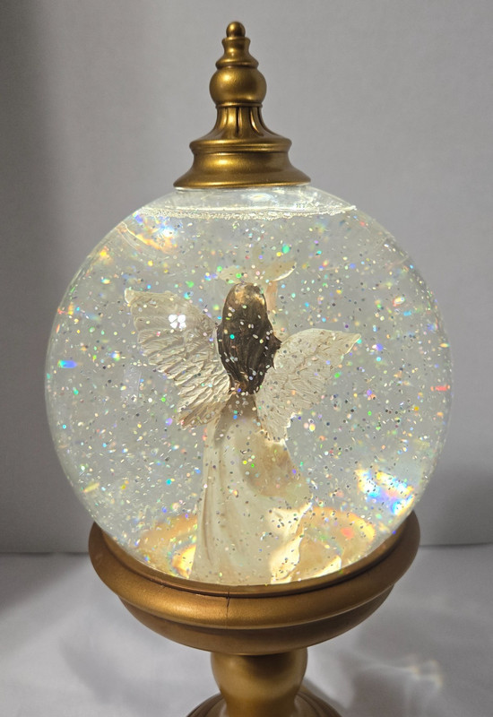 Cracker Barrel Angel Glitter Globe Illuminated w/ Continual Glitter Motion gallery