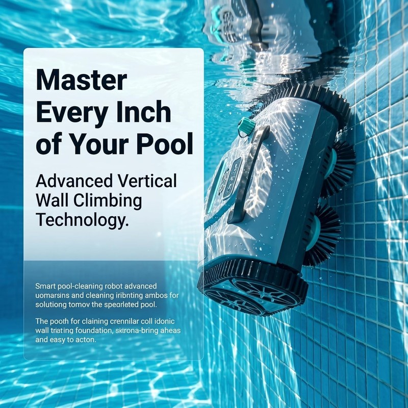 Hinice Cordless Pool Cleaner Robot for Wall & Waterline Cleaning PC03 To 3,600' gallery