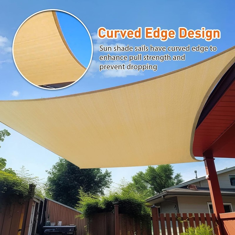 Sun Shade Sails Canopy Rectangle Awning Shelter Cover UV Blcok Yard Deck Outdoor gallery