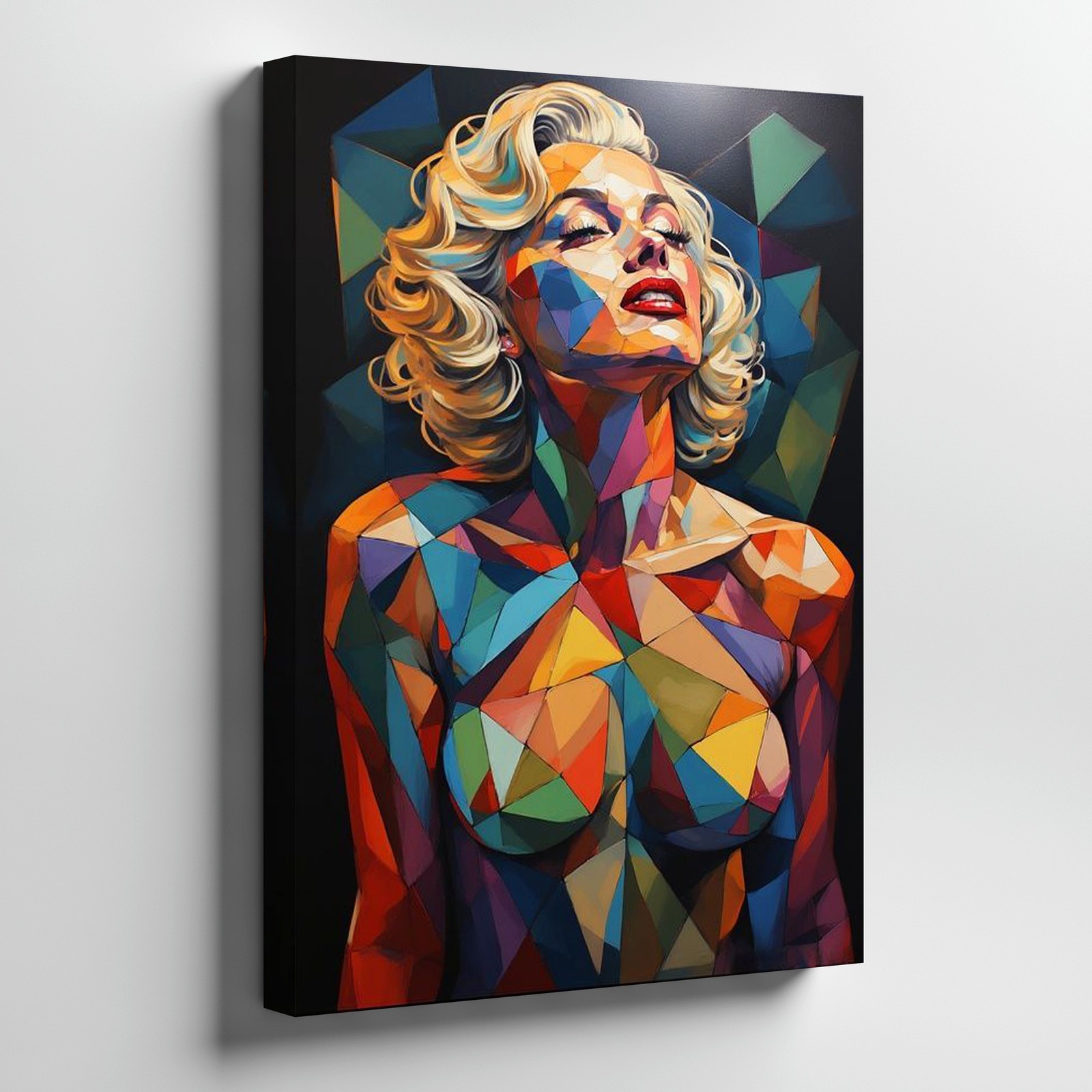 Abstract Geometric Female Portrait Canvas Wall Art Colorful Modern Body Print gallery