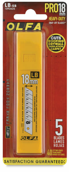 LB-5B OLFA 18mm Heavy Duty Replacement Snap-Off Blades, 4 Packs of 5 gallery