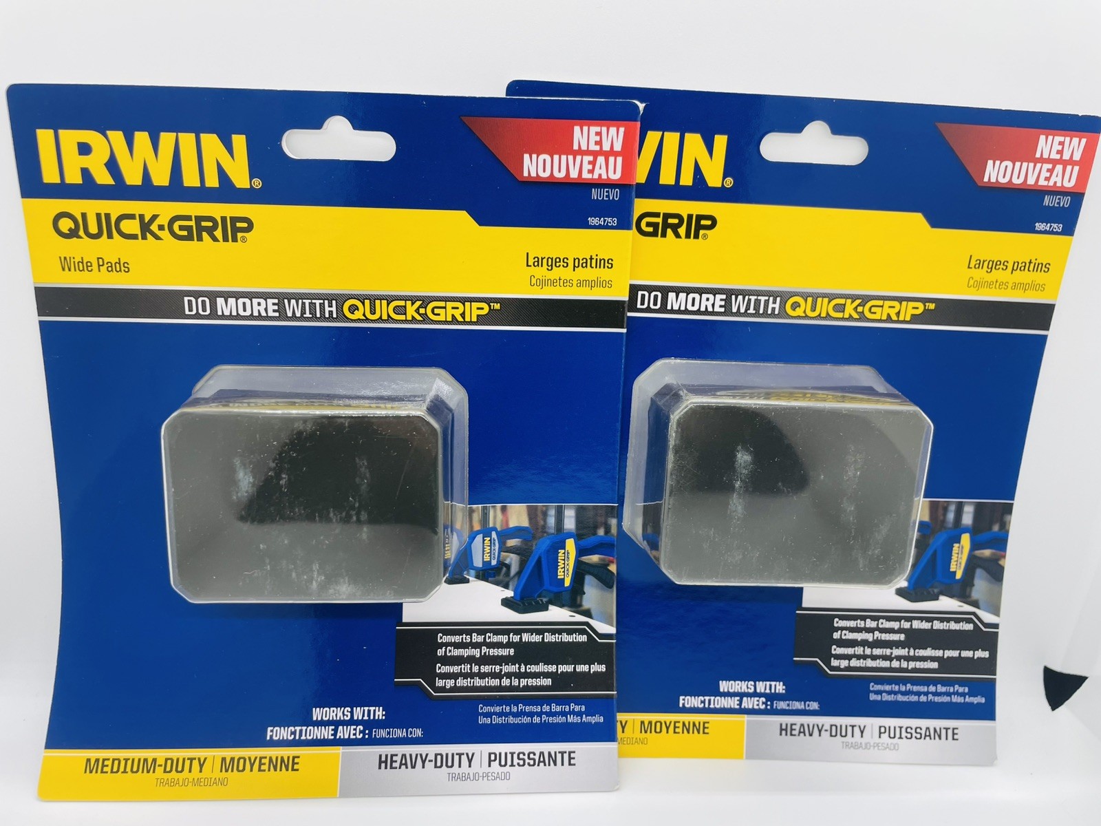 Irwin Quick Grip Clamp Replacement Wide Pads Medium Heavy Duty 2 Pack 1964753 gallery