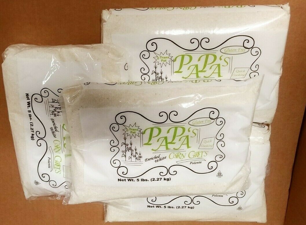 Papa's Corn Grits 4-PC x 5 LB. Each - New 5lb. Bags, Smooth, Premium Grits gallery