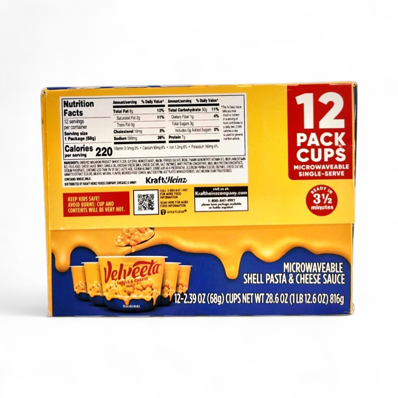 Velveeta Shells & Cheese Original Microwavable Pasta Cups, 2.39 oz 12-Pack gallery