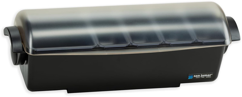 5-Tray Dome Garnish Center with Caddy - 8 Pint Capacity, Black gallery