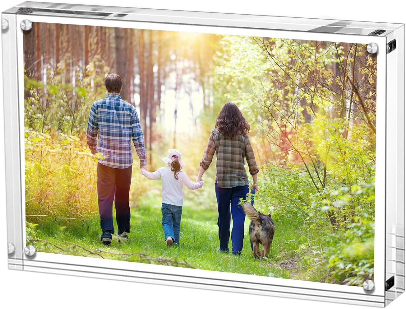5X7 Inches Acrylic Picture Frame, Double Sided Clear Frameless Photo Frames with gallery