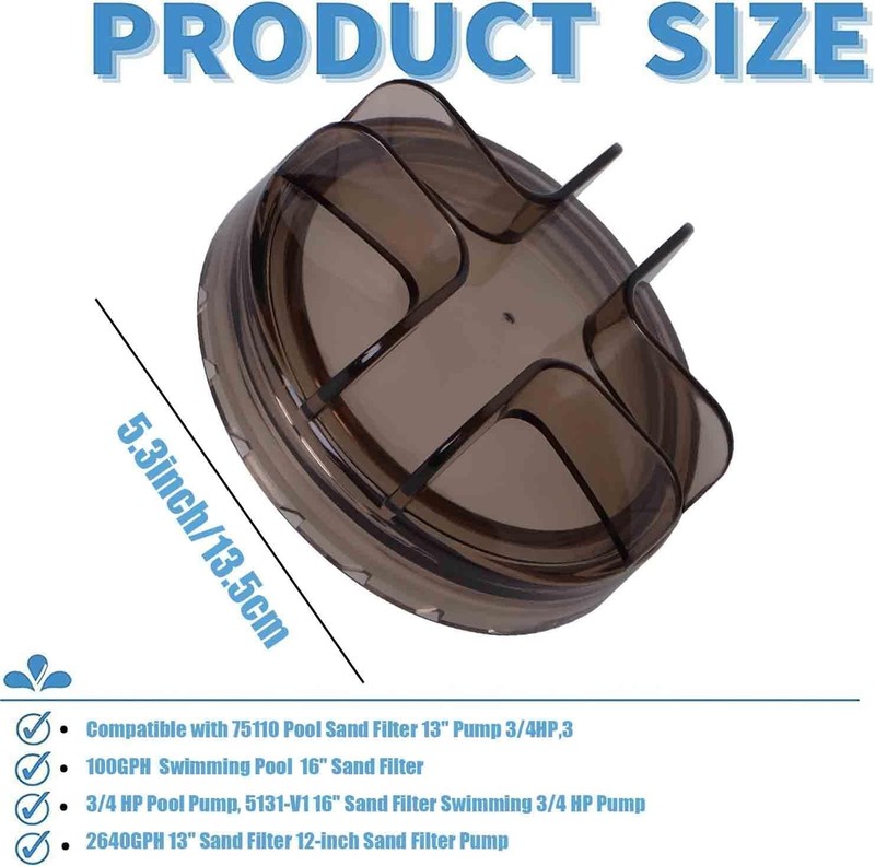 Pool Pump Lid Cover Compatible with 3/4HP Pond DIY self-Starting Above brown gallery