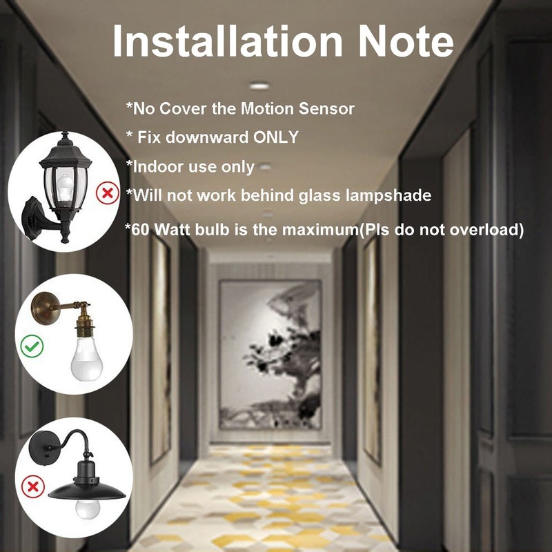 2 pack Screw-In Motion Detector Sensor Light Socket 360° up to 25' All E26 Bulb gallery