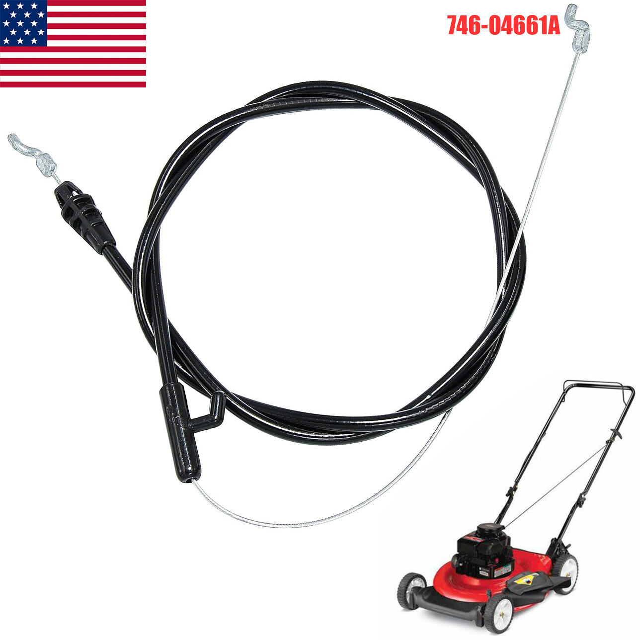 946-04661A Control Cable Compatible Craftsman MTD Murray Bolens Huskee 746-04661 gallery