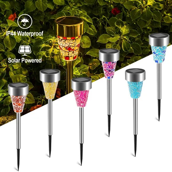 6Packs Solar Garden Lights Outdoor Solar Pathway Lights IP44 Water-resistant Lan gallery