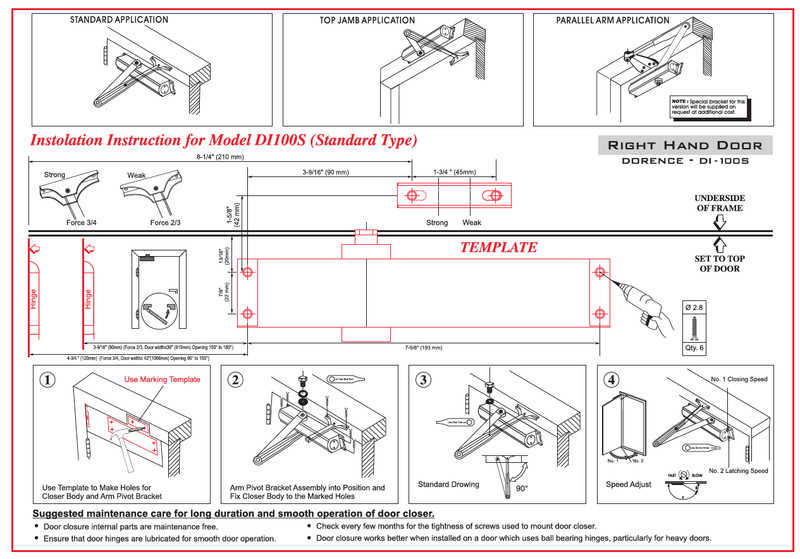 Automatic Adjustable Spring Hydraulic AutoDoor Closer For Residential/Commercial gallery