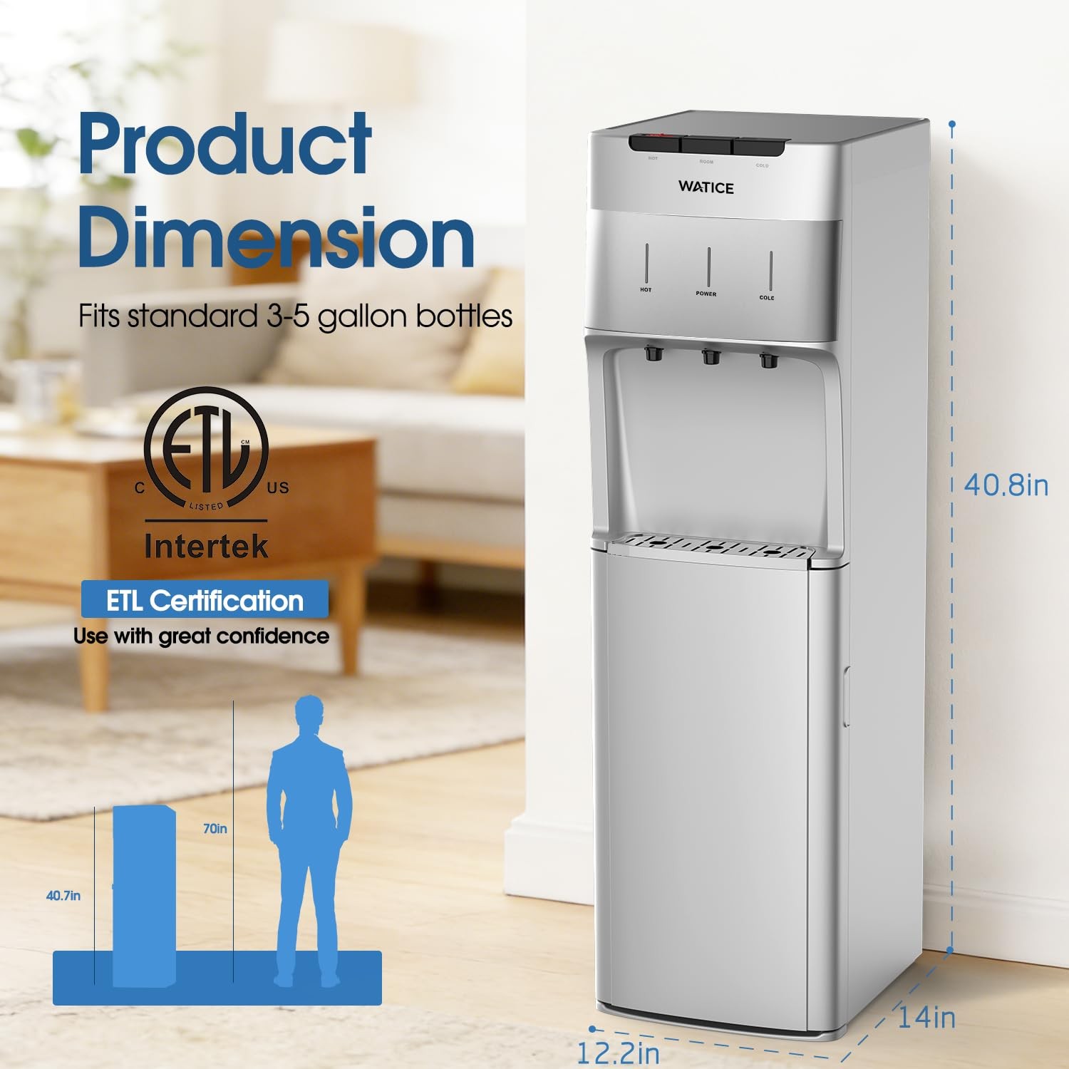 -Cleaning Bottom Loading Water Cooler Water Dispenser for 3 or 5 Gallon Bottl... gallery