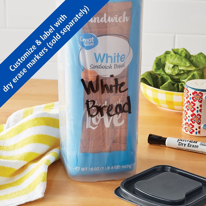 Plastic Bread Bin and Bread Storage Keeper Container with Lid, Pantry Bread gallery