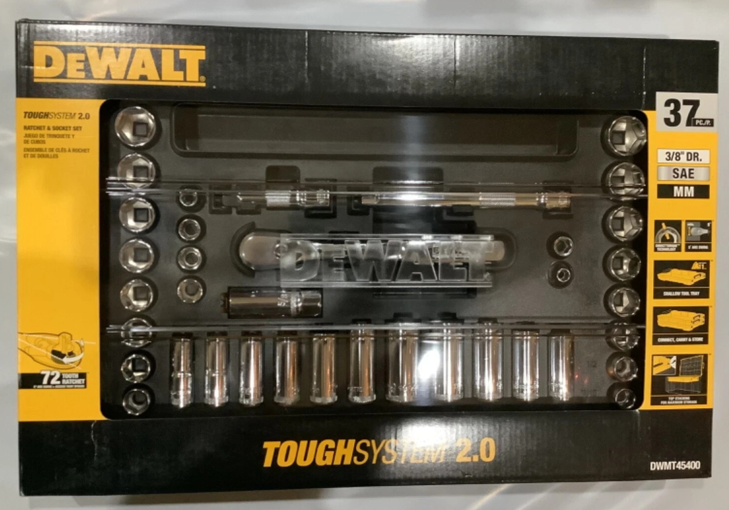 DEWALT 3/8 in. Drive Socket Set with Toughsystem Tray (37-Piece) DWMT45400 gallery