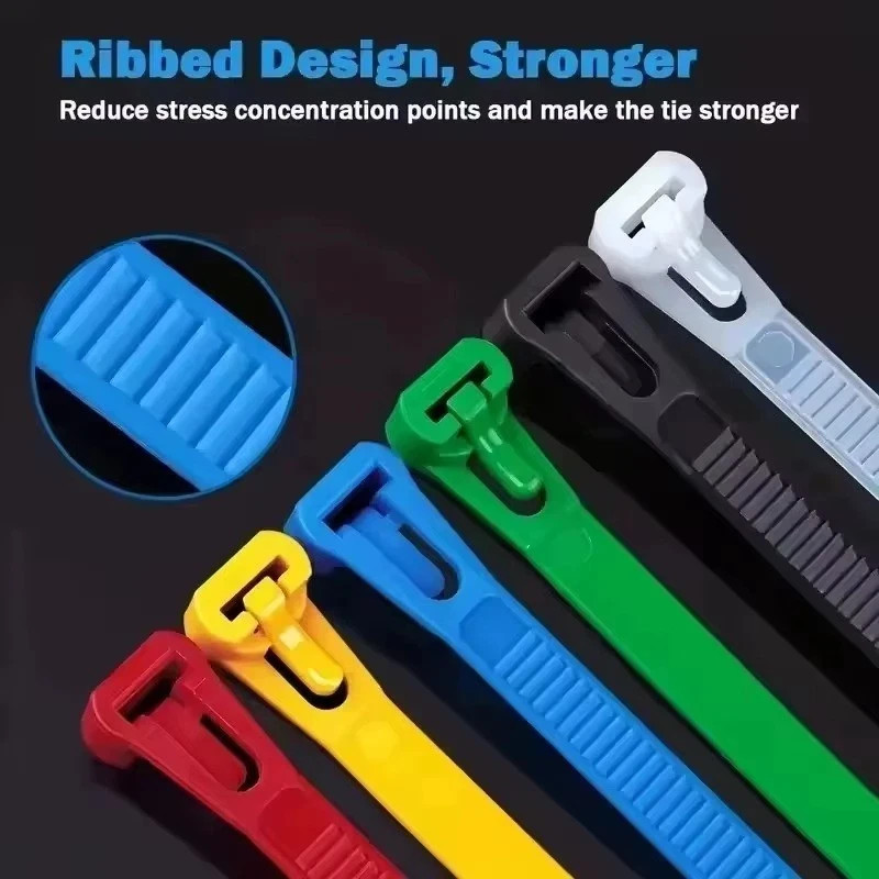 100–500pcs Reusable Cable Ties Nylon Lock Loop Mixed Colors gallery