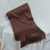 L Pure 100% Cashmere Brown Throw With 4 Inch Fringe 60x50 Inches gallery