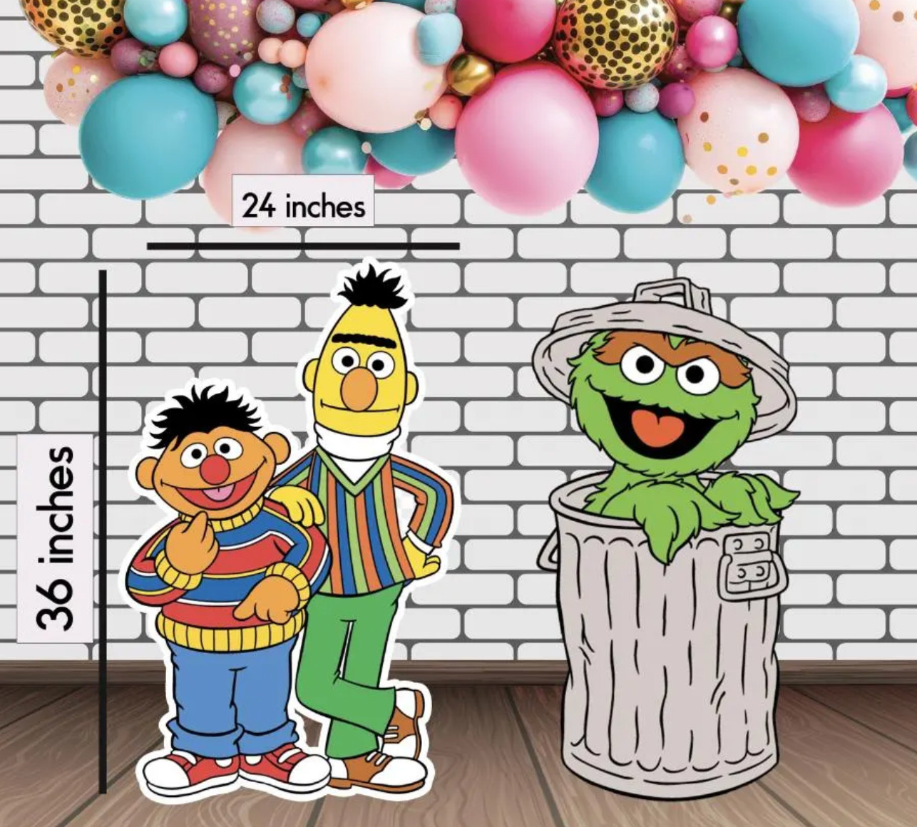 Elmo and friends cutouts, stand include, cardboard material, diferent size gallery