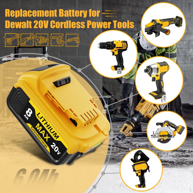 20 Volt for DeWalt 20V Max 8.0AH Lithium Battery/Charger DCB204 DCB200-2 DCB208 gallery