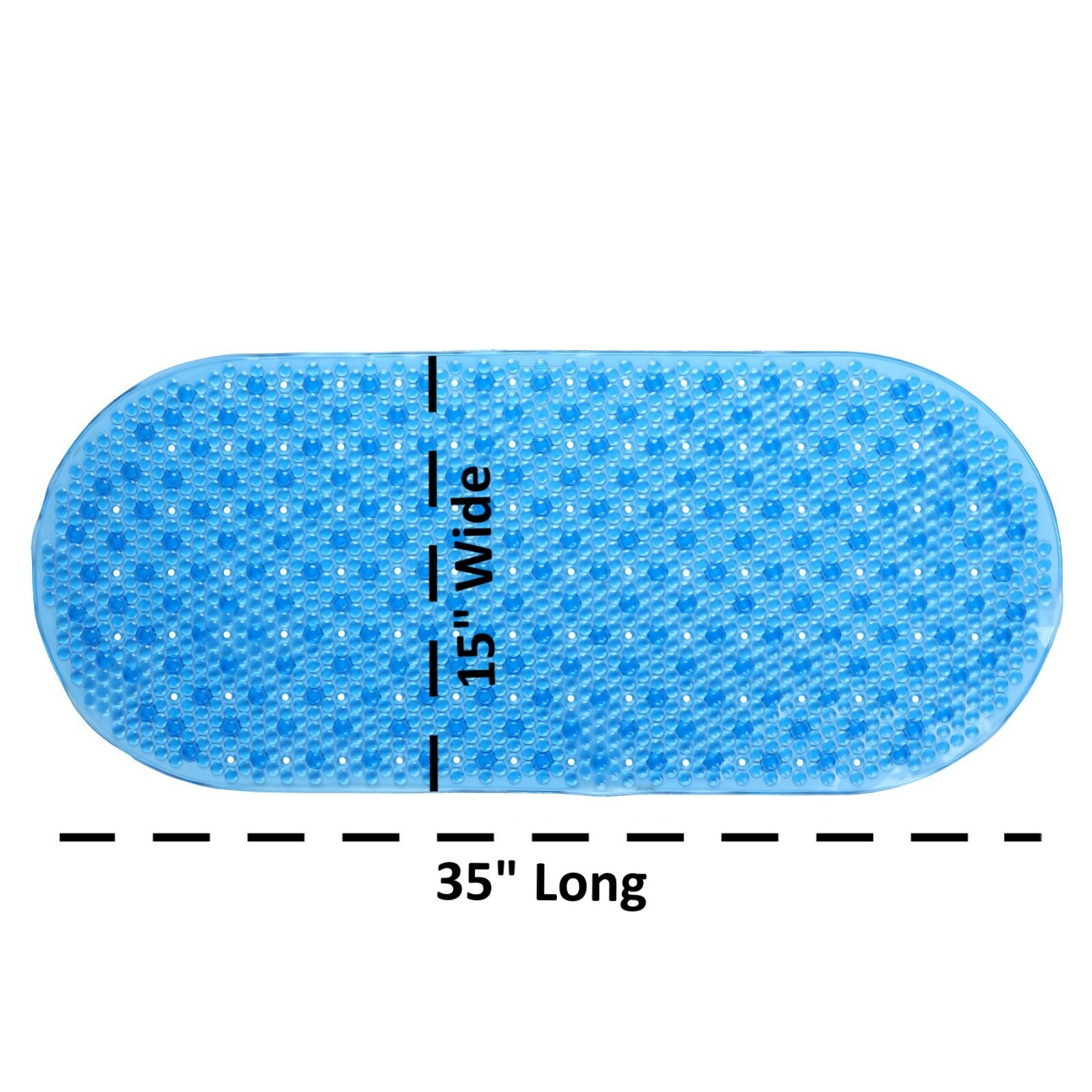 Mildew Resistant Bath Safety Mat with Suction Cups: Blue Non-Slip Bathtub Mat gallery