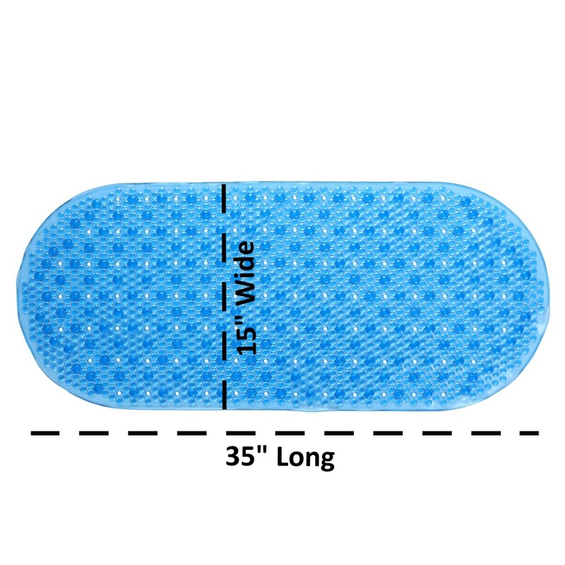 Mildew Resistant Bath Safety Mat with Suction Cups: Blue Non-Slip Bathtub Mat gallery