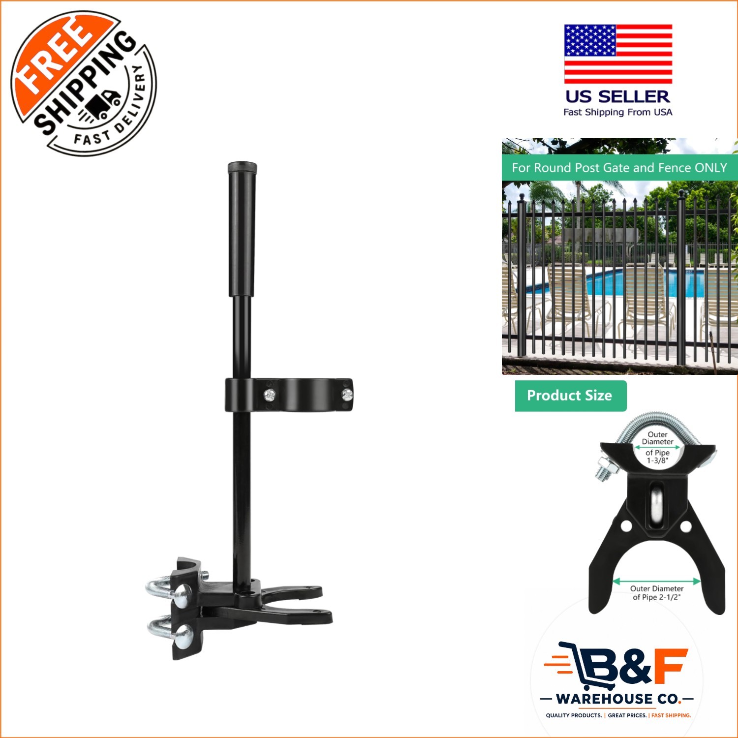 Child-Safe Pool Gate Latch | Versatile Auto Lock 1-3/8" x 2-1/2" for All Gates gallery