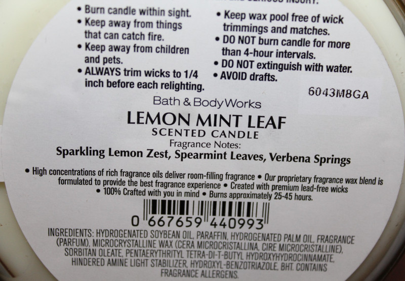 Bath & Body Works Lemon Mint Leaf 3 Wick Scented Candle 14.5 oz gallery