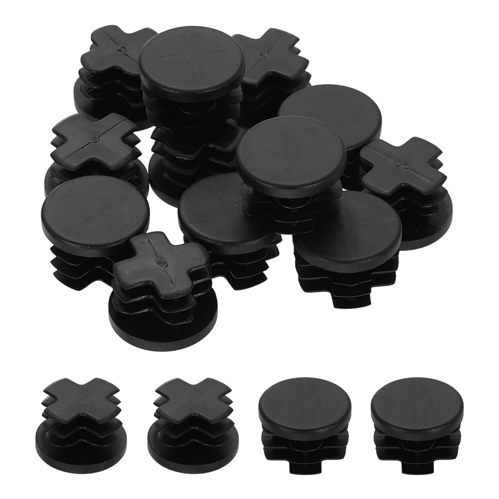 12Pcs 1"(25.4mm) Plastic Hole Plug, Round Tubing End Cap End Inserts, Black gallery