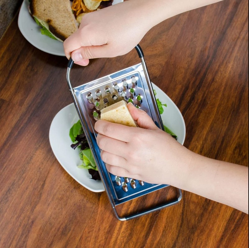 Extra Coarse Stainless Steel Handheld Grater - Non-Slip for Veggies, Cheese, Egg gallery