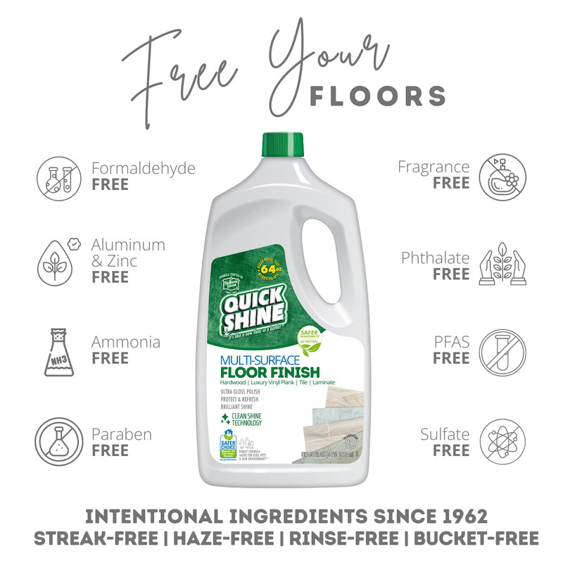 Quick Shine Multi Surface Floor Finish 64oz | Cleaner & Polish use on ⭐️⭐️⭐️⭐️⭐ gallery