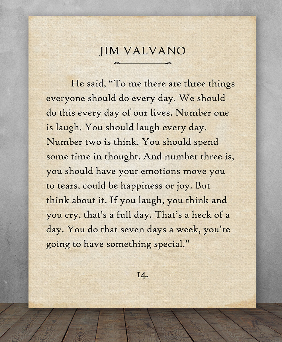 Poster - Jim Valvano - 3 Things Every Day - Choose Unframed Poster or Canvas gallery